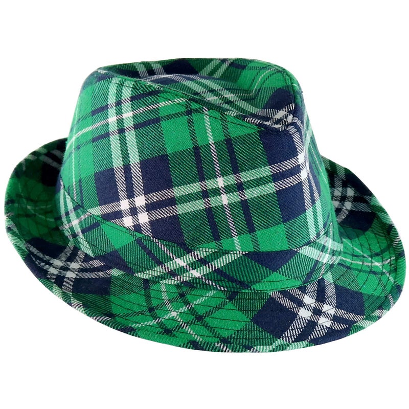 Skeleteen Irish Plaid Green Fedora - St. Patrick's Day Costume Accessories Leprechaun Hat For Men Women and Kids - Image 1